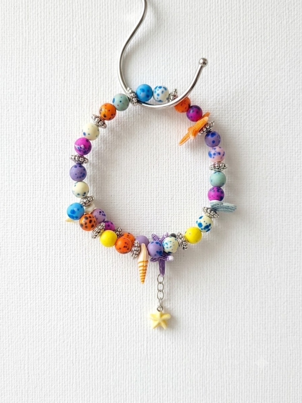 Pulsera Colorful Beaded Shell Charm Bracelet - Multicolor